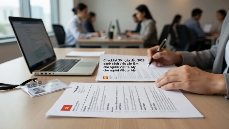Checklist 30 ngày đầu tại Mỹ 2026: danh sách việc cần làm cho người Việt
