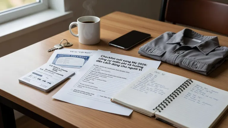 Checklist mới sang Mỹ 2026: công cụ miễn phí và hướng dẫn cách dùng cho người Việt