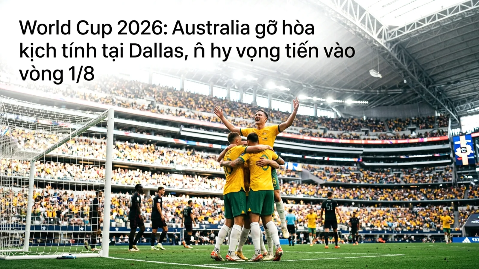 World Cup 2026: Australia gỡ hòa kịch tính tại Dallas, nuôi hy vọng tiến vào vòng 1/8
